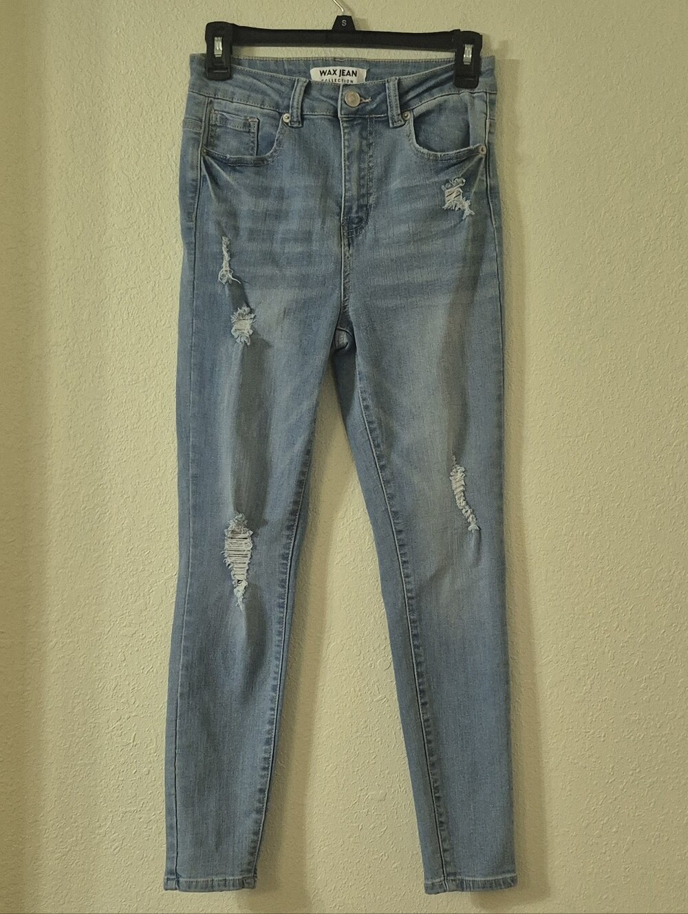 Wax Jean Light Blue Ripped Skinny Jeans